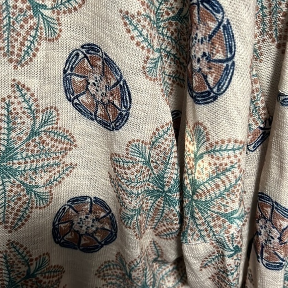 Suzanne Betro Taupe & Arcadia Green Geometric Kimono – Size 4X - Picture 4 of 7